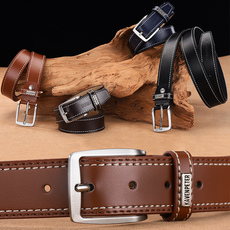 Men's Simple And Versatile Leather Cowhide Belt 4 Men's Simple And Versatile Leather Cowhide Belt - Image 4