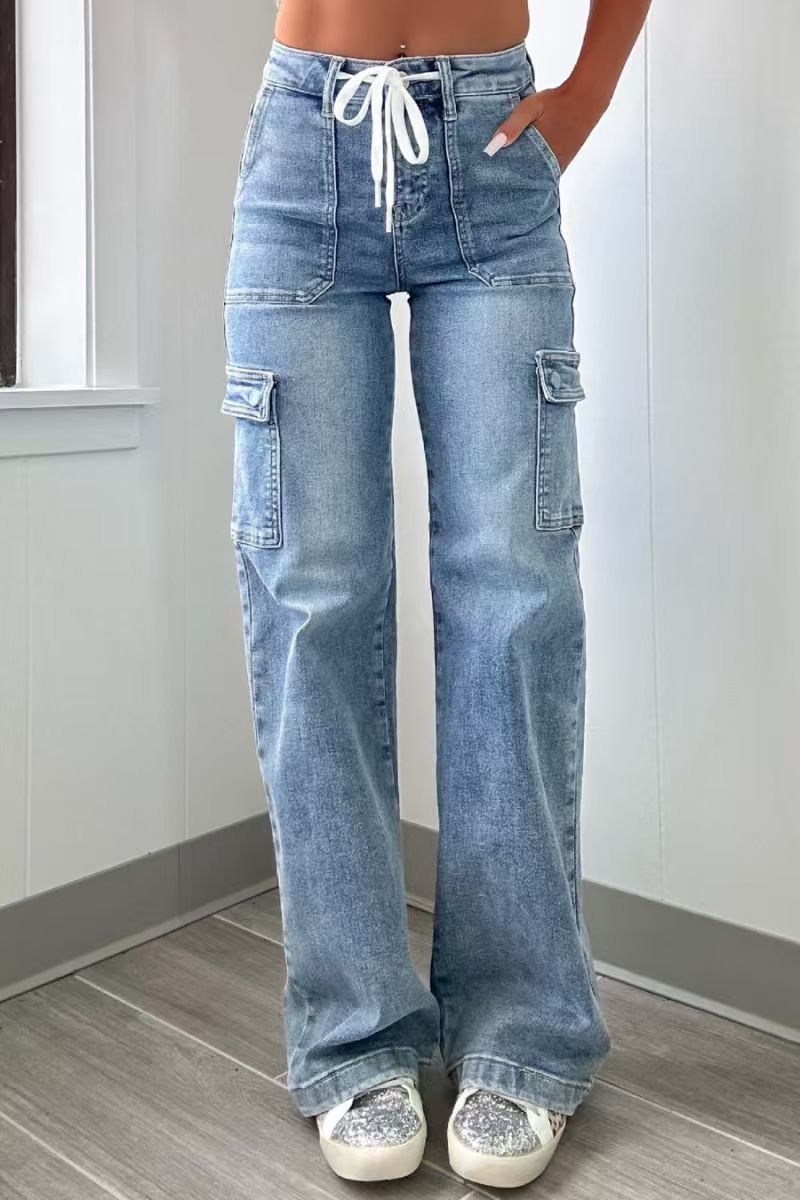 Cargo Pants for Women High Waisted Baggy Utility Jeans 2 Cargo Pants for Women High Waisted Baggy Utility Jeans - Image 2