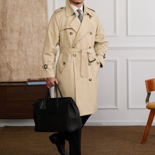 Men's Edit — Double Breasted Trench Coat - Men's Classic Belted Overcoat