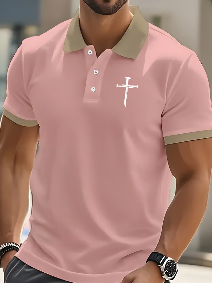 Moisture-Wicking Printed Polo Performance Short Sleeve Top 5 Moisture-Wicking Printed Polo Performance Short Sleeve Top - Image 5