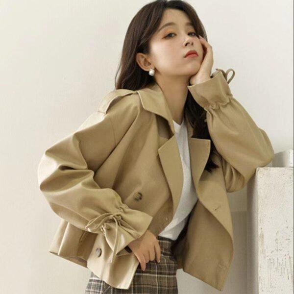 The Resort Edit — Cropped Trench Coat Trendy Women's Short Suit Trench Coat