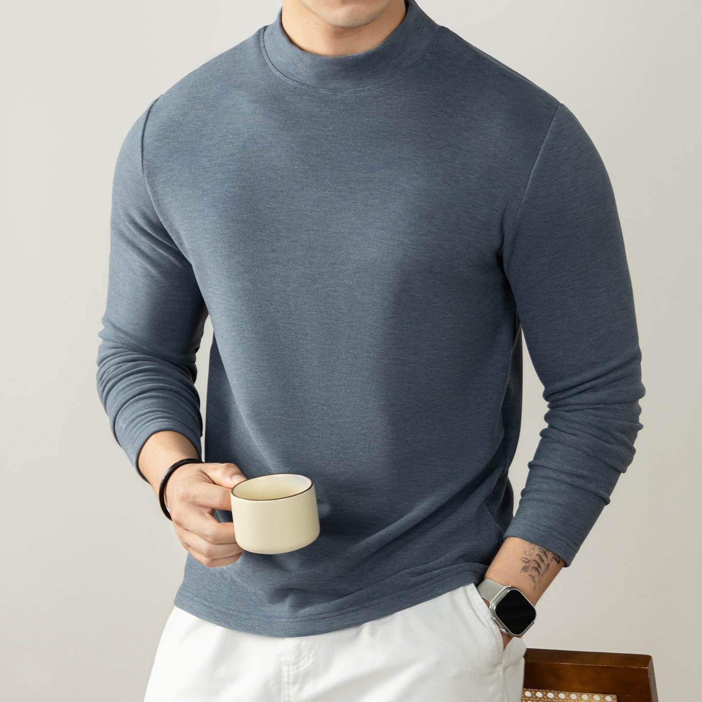 Warm Thickened Slim-fit Long-sleeve Men's Undershirt 3 Warm Thickened Slim-fit Long-sleeve Men's Undershirt - Image 3