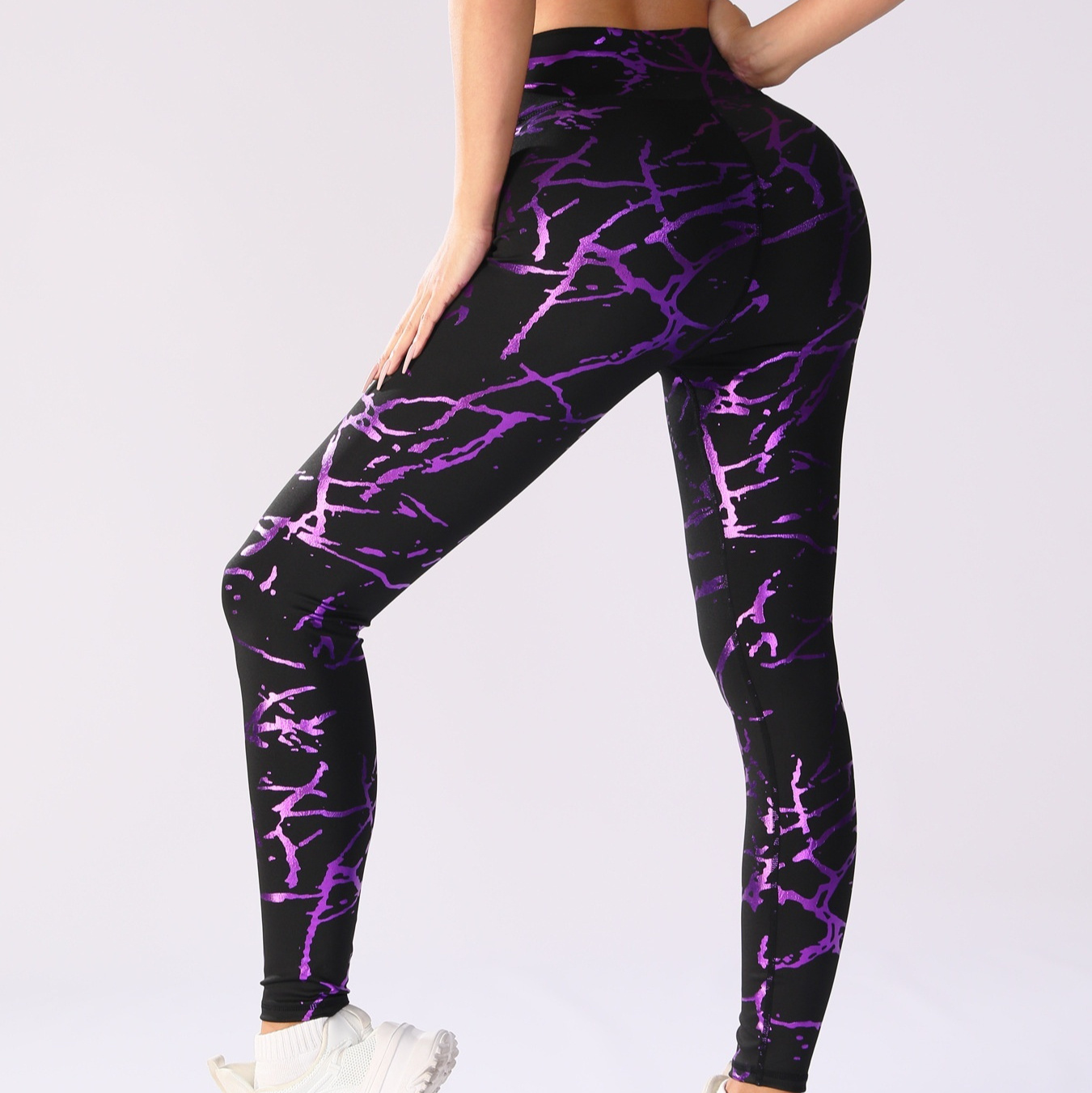 Gym Leggings | High Waist Yoga Pants | Black Marble Tights 8 Gym Leggings | High Waist Yoga Pants | Black Marble Tights - Image 8