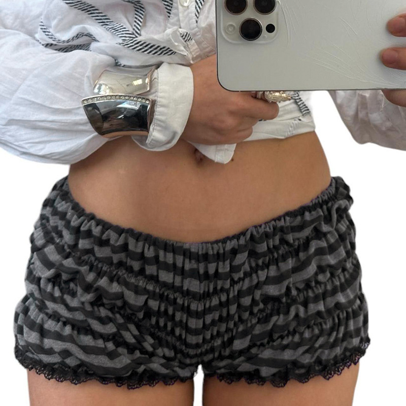 Frill Hem Shorts Striped Ruffle Punk Bloomers 2 Frill Hem Shorts Striped Ruffle Punk Bloomers - Image 2