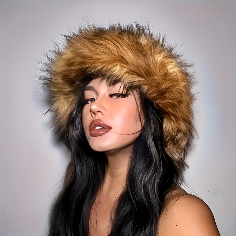 Warm Plush Fisherman Hat, Faux Fur Thickened Raccoon Fur Outdoor 7 Warm Plush Fisherman Hat, Faux Fur Thickened Raccoon Fur Outdoor - Image 7