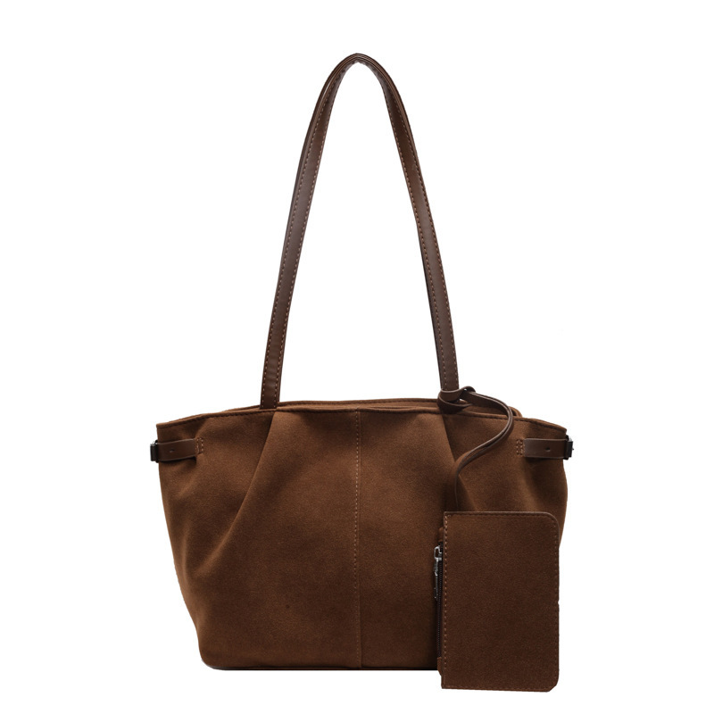 Luxury Suede Commute Handbag Minimalist Suede Tote 5 Luxury Suede Commute Handbag Minimalist Suede Tote - Image 5