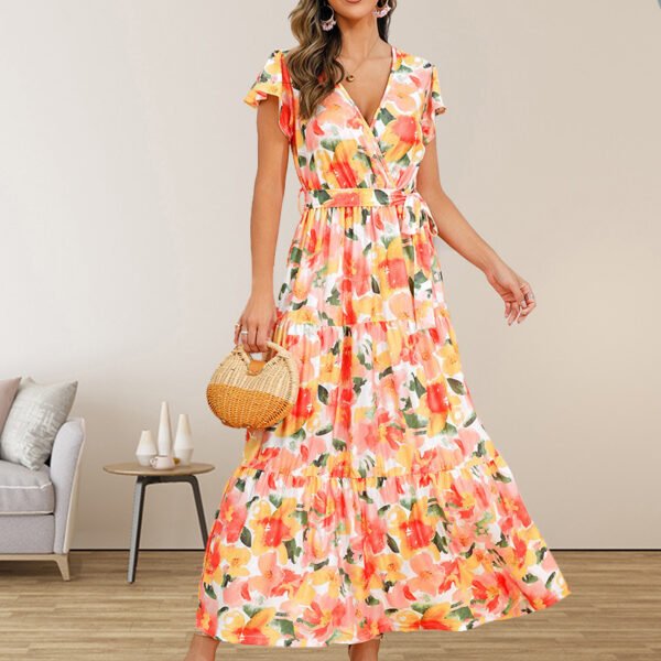 The Resort Edit — Bohemian Dress Floral Ruffle Tiered Summer Maxi