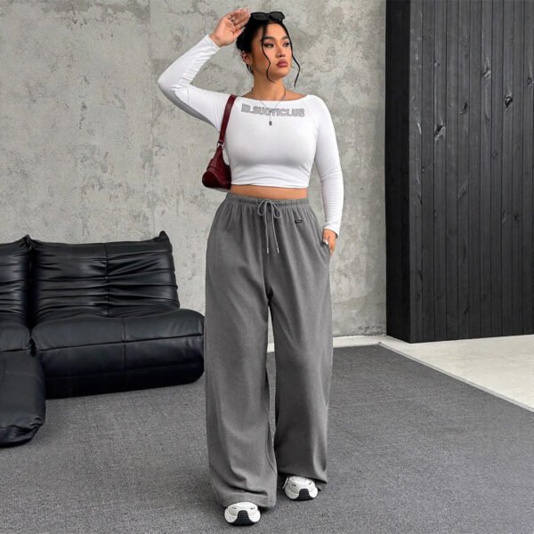 Summer Collection — Straight Leg Joggers High Waisted Drawstring Pants