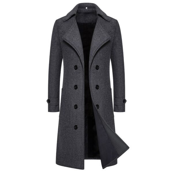 Men's Edit — Wool Trench Coat Men's Long Double-Breasted Winter Coat