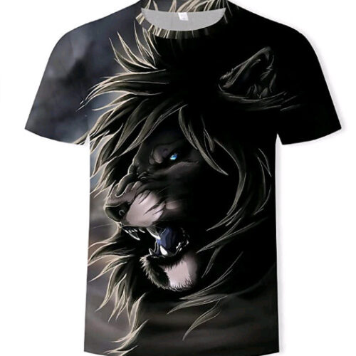 Wolf Eagle Lion 3D Print Short Sleeve T-shirt