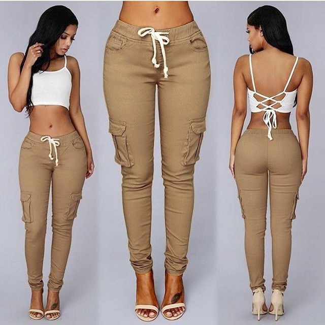 Women's Cargo Joggers Slim Fit Drawstring Utility Pants 2 Women's Cargo Joggers Slim Fit Drawstring Utility Pants - Image 2