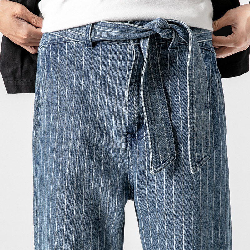 Striped Jeans Men's Loose Harem Pants 5 Striped Jeans Men's Loose Harem Pants - Image 5