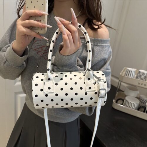 Premium Polka Dot Barrel Bag