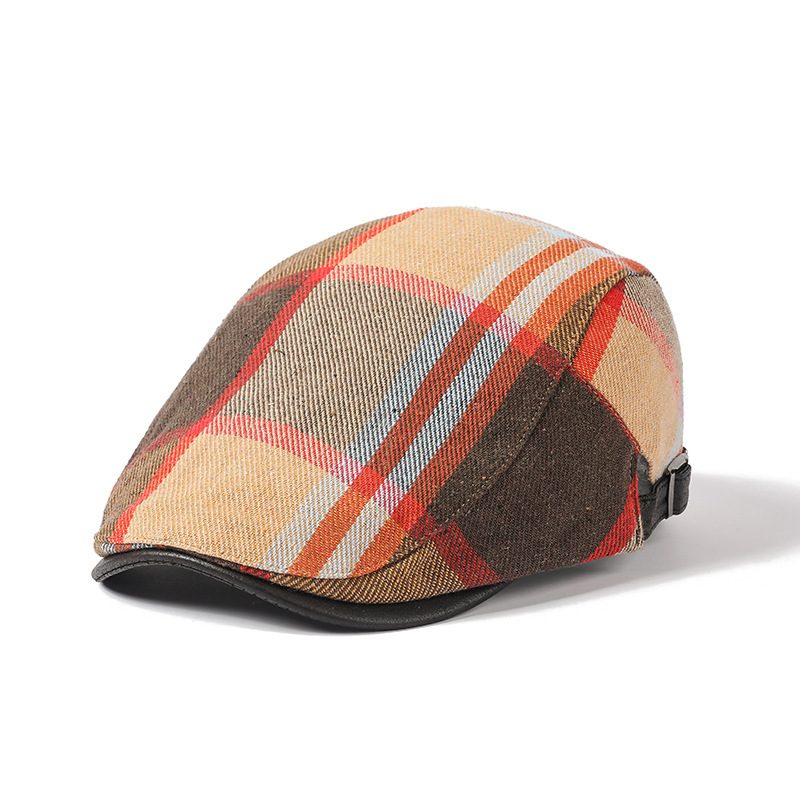 Retro Artistic Cotton Plaid Hat 2 Retro Artistic Cotton Plaid Hat - Image 2