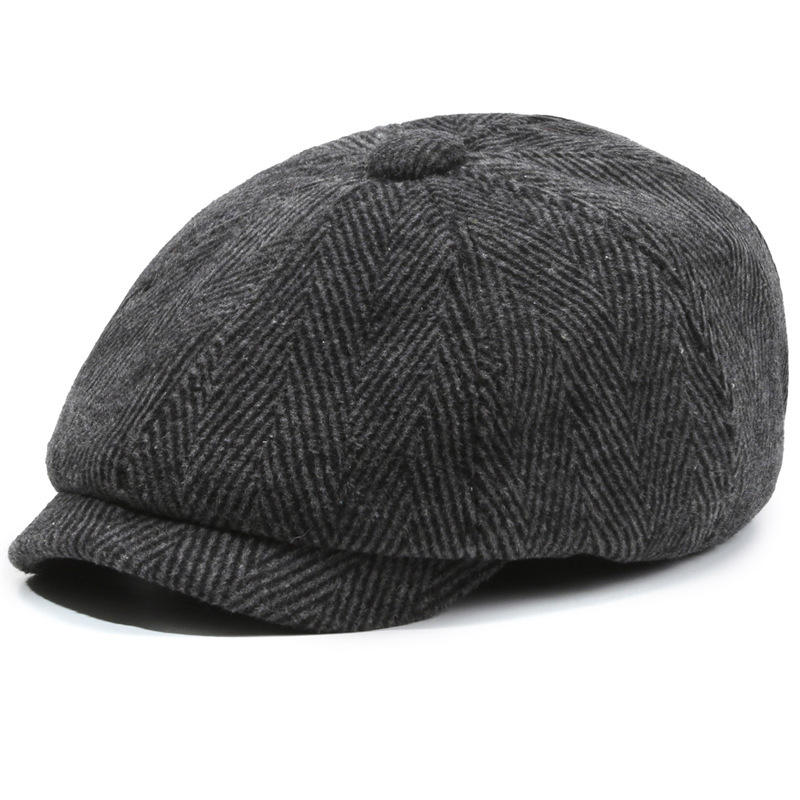 Herringbone Peaked Cap Middle-aged And Elderly Beret 5 Herringbone Peaked Cap Middle-aged And Elderly Beret - Image 5