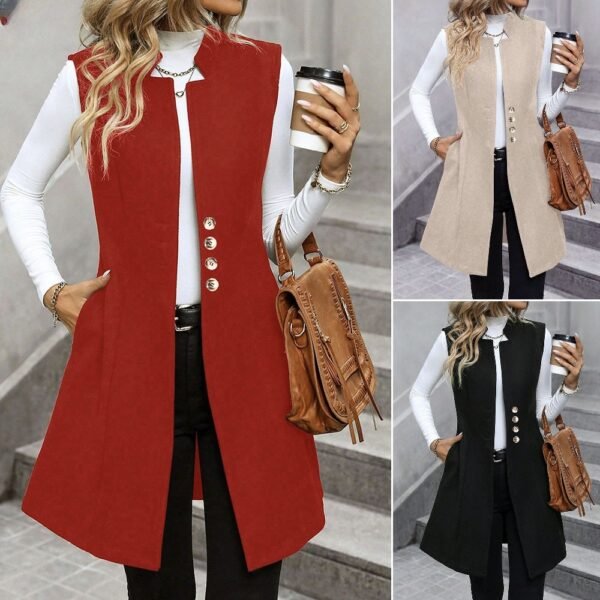 Summer Collection — Tailored Waistcoat Women Elegant V-Neck Button Suit Vest