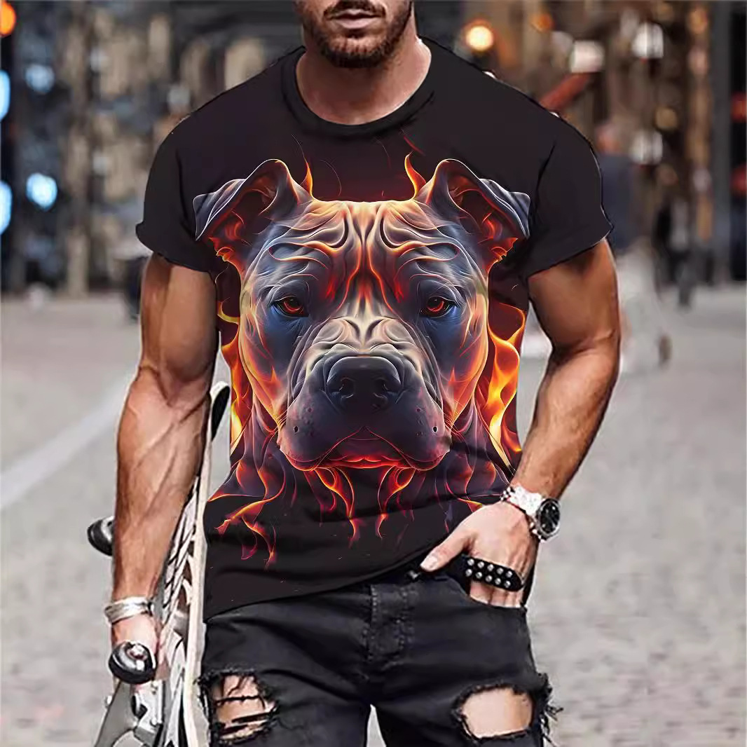 Animal T Shirt 3D Pitbull Vintage Quick-Dry Summer Tee 8 Animal T Shirt 3D Pitbull Vintage Quick-Dry Summer Tee - Image 8