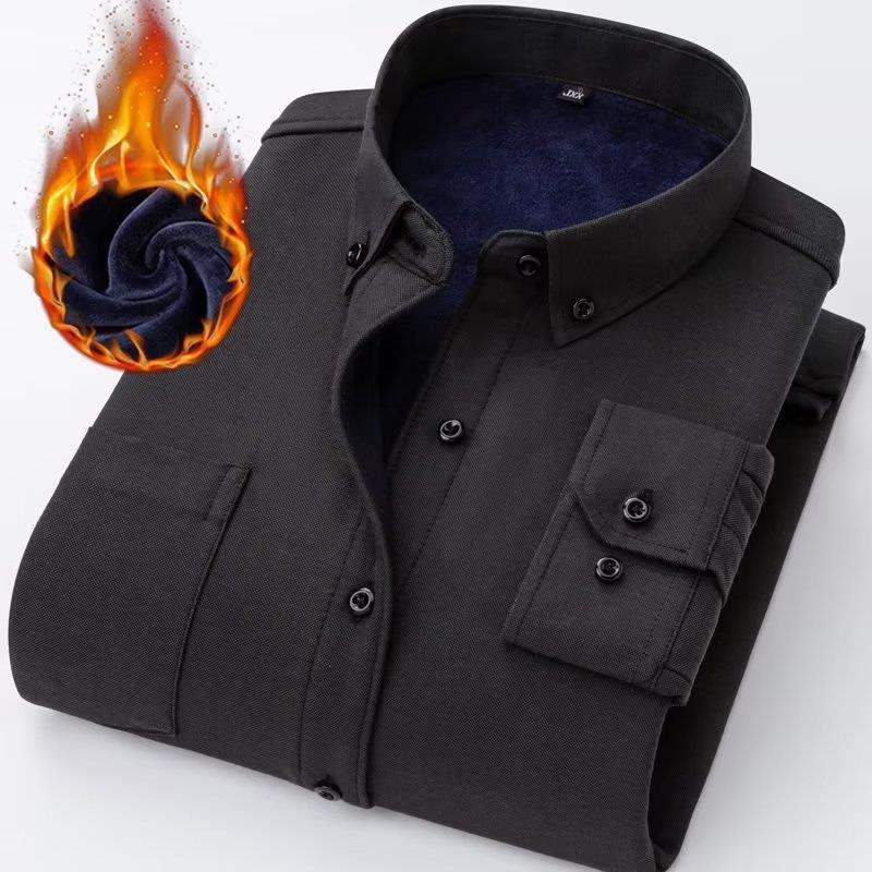 Fleece Lined Flannel Men's Oxford Thermal Winter Shacket 2 Fleece Lined Flannel Men's Oxford Thermal Winter Shacket - Image 2