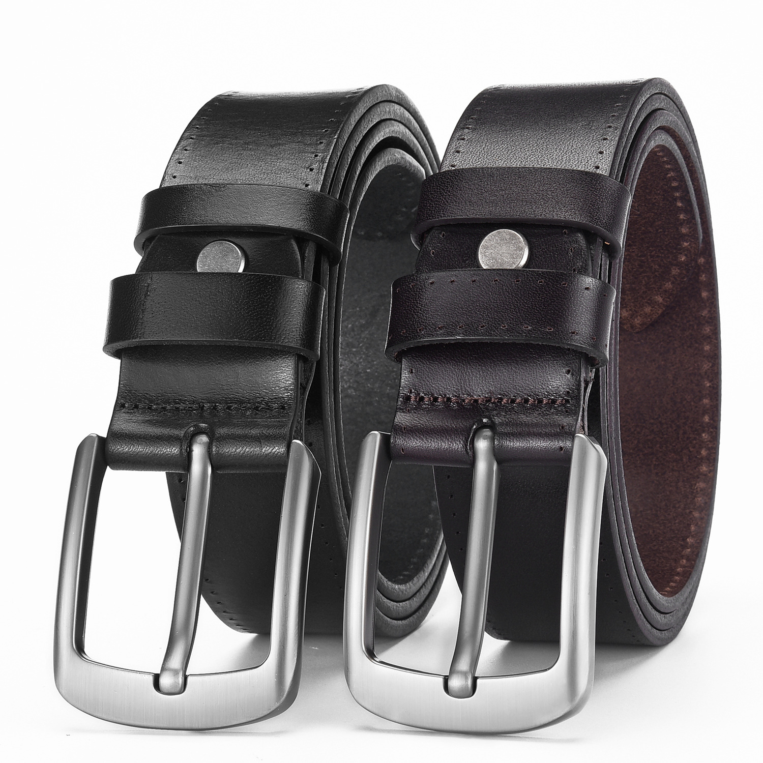Men's Alloy Pin Buckle Casual First Layer Cowhide Belt 1 Men's Alloy Pin Buckle Casual First Layer Cowhide Belt