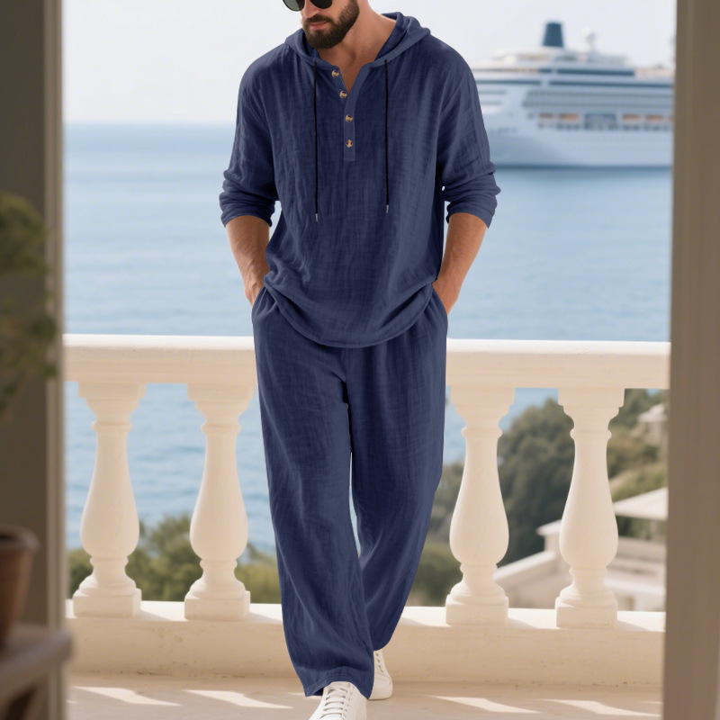 Men's Loungewear Set Casual Hooded Long Sleeve Lounge Suit 3 Men's Loungewear Set Casual Hooded Long Sleeve Lounge Suit - Image 3