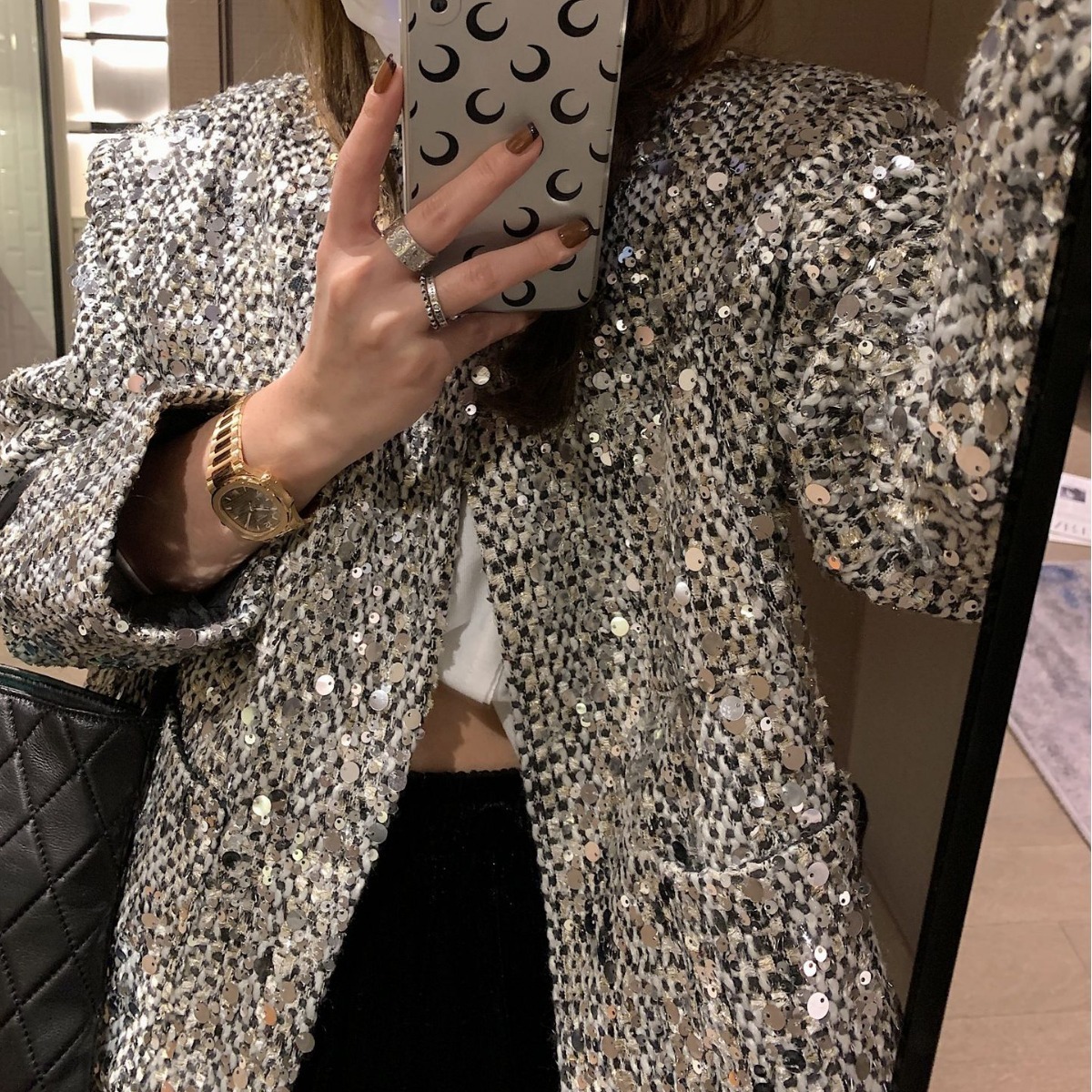 Ladies Sequin Blazer Silver Glitter Party Jacket 2 Ladies Sequin Blazer Silver Glitter Party Jacket - Image 2