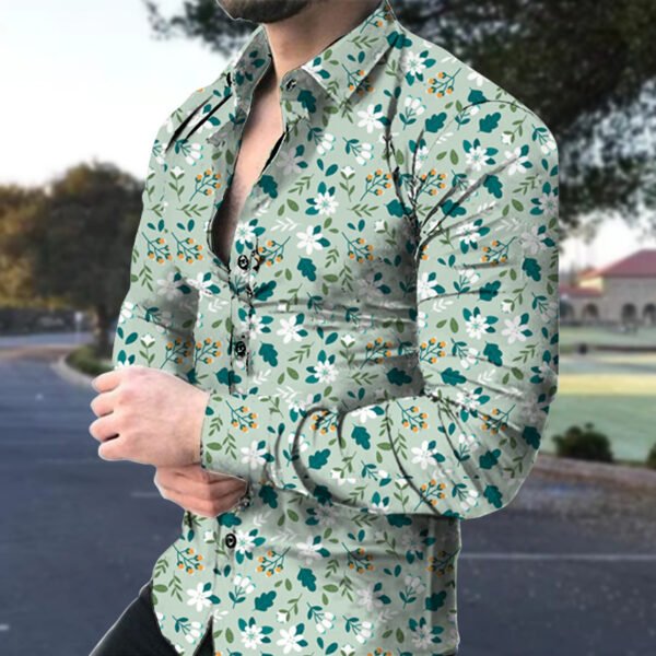 Men's Edit — mens floral shirts Slim Fit Printed Long Sleeve Top