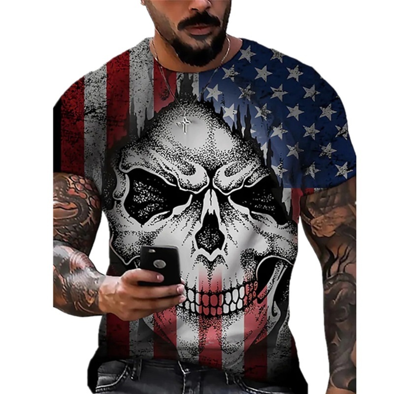 3D Printing Men's Breathable Crew Neck Short Sleeves 2 3D Printing Men's Breathable Crew Neck Short Sleeves - Image 2