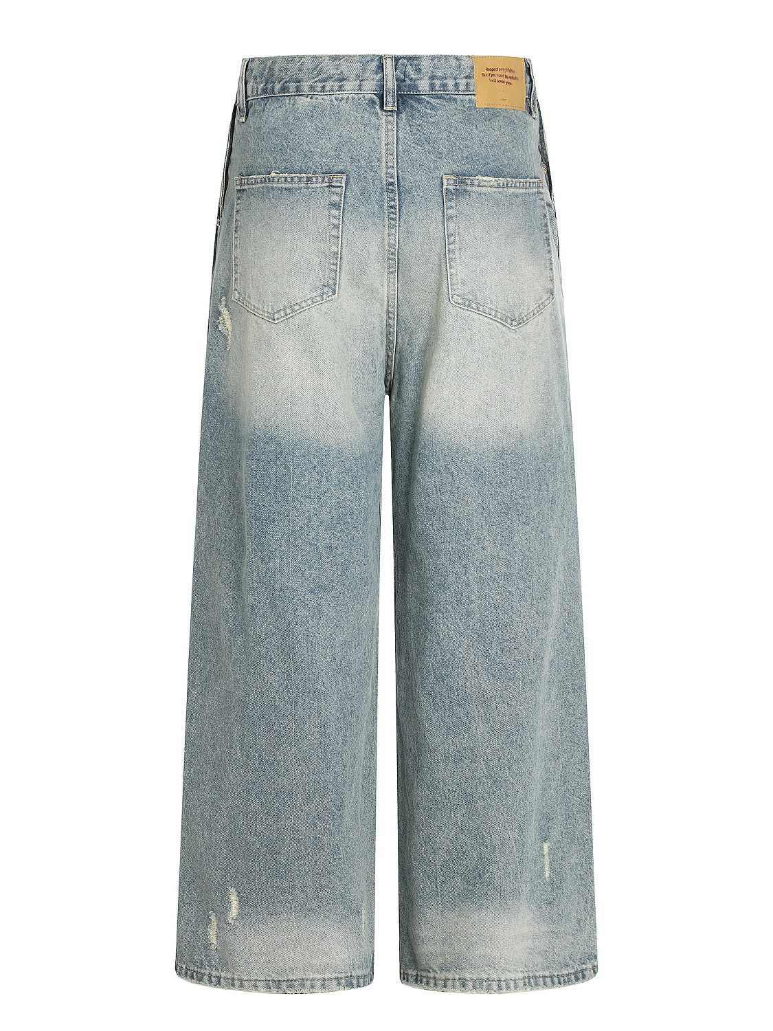 Mens Summer Outfits Mens Light Wash Ripped Straight Jeans 5 Mens Summer Outfits Mens Light Wash Ripped Straight Jeans - Image 5