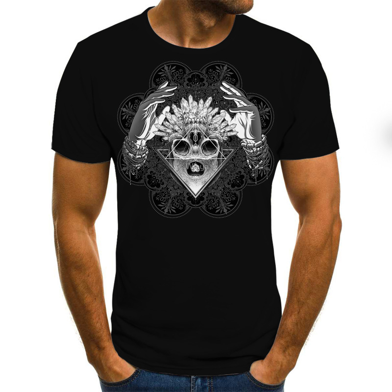 Skull T Shirt 3D Horror Plumber Graphic Streetwear Tee 5 Skull T Shirt 3D Horror Plumber Graphic Streetwear Tee - Image 5
