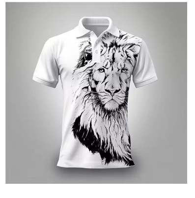 Summer Lion Printing Business Casual T-shirt 3 Summer Lion Printing Business Casual T-shirt - Image 3