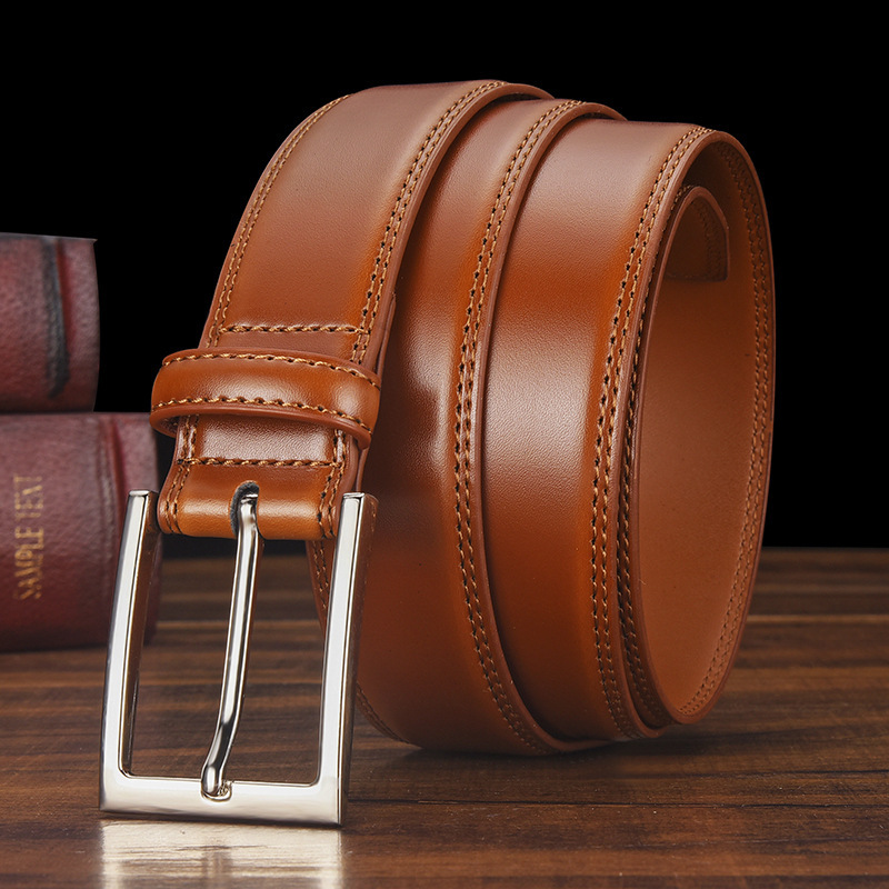 Men's Leather Belt Leather Pin Buckle Casual Belt 6 Men's Leather Belt Leather Pin Buckle Casual Belt - Image 6