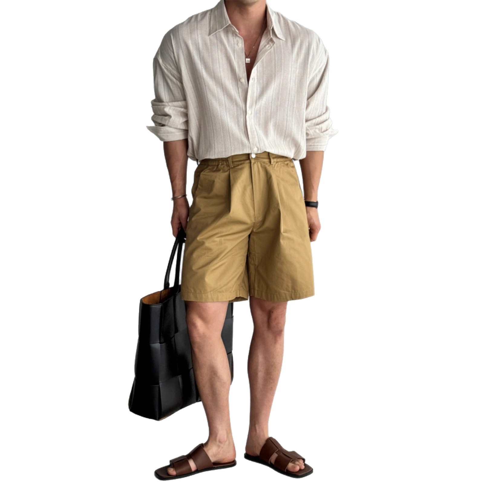 Long Sleeve Shirt Men's Vertical Striped Korean Style Top 3 Long Sleeve Shirt Men's Vertical Striped Korean Style Top - Image 3