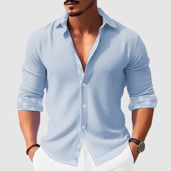 Men's Edit — Long Sleeve shirt Men's Textured Top with Printed Cuffs