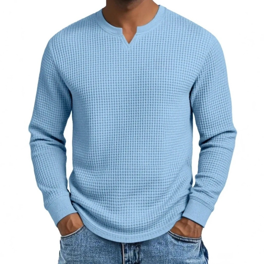 Men's Slim-fit Casual Long-sleeve V-neck Top 1 Men's Slim-fit Casual Long-sleeve V-neck Top