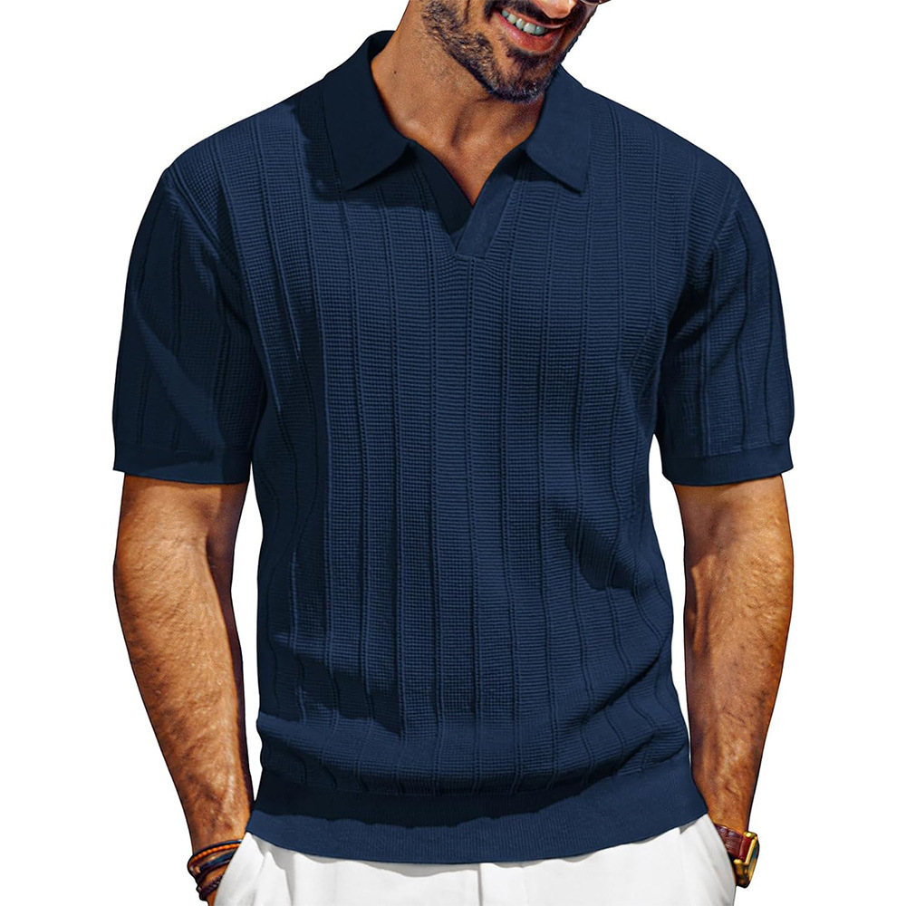 Breathable Knit Polo V-Neck Summer Resort Shirt 2 Breathable Knit Polo V-Neck Summer Resort Shirt - Image 2