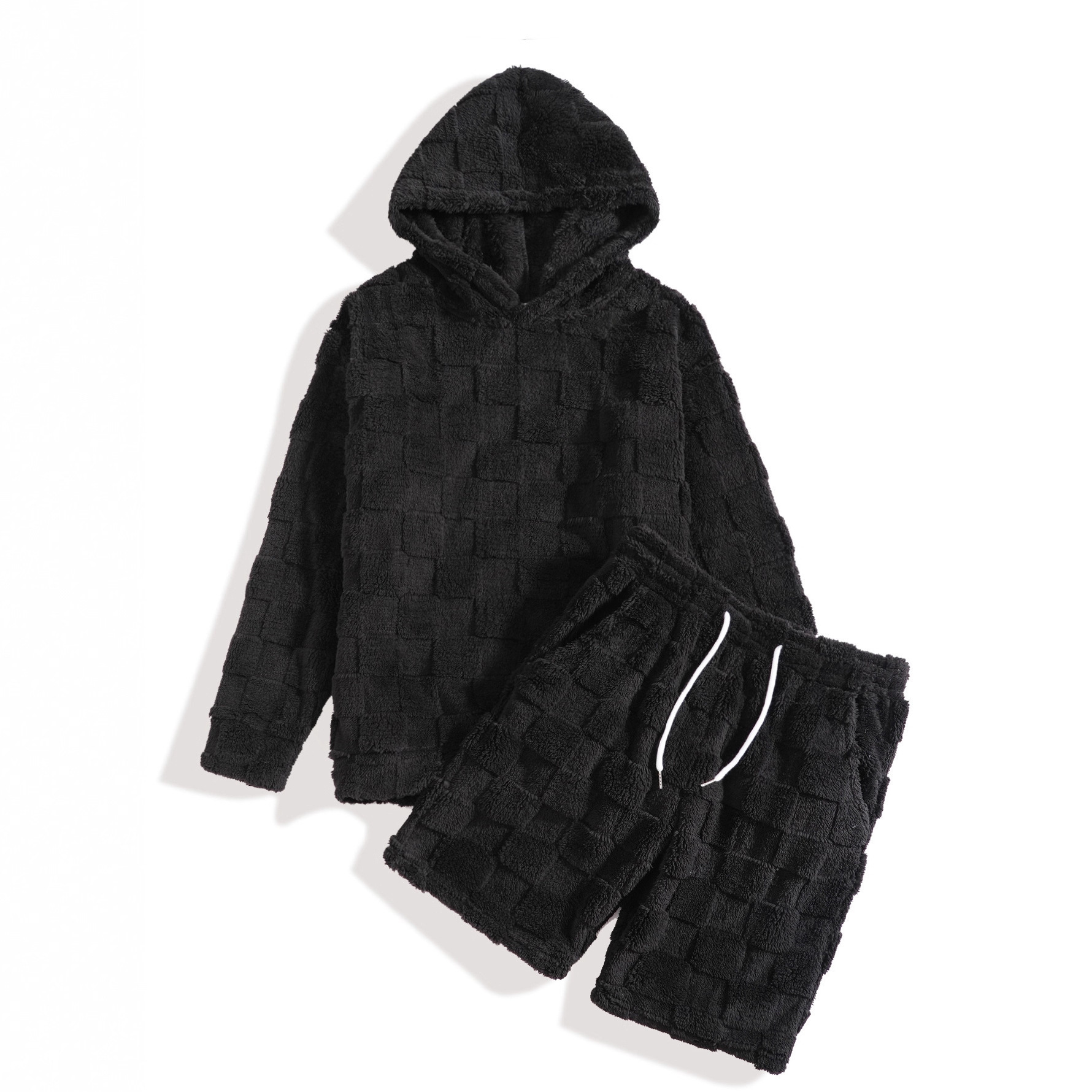 Men's Textured Tracksuit Slim Fit 3D Plaid Loungewear Set 4 Men's Textured Tracksuit Slim Fit 3D Plaid Loungewear Set - Image 4