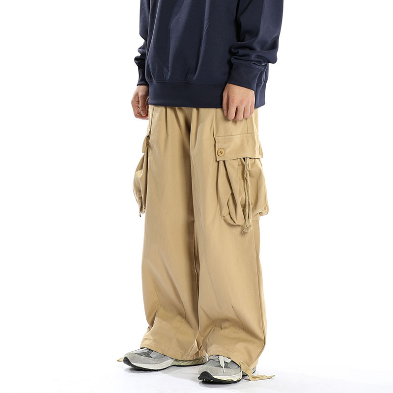 Retro Multi-pocket Straight Cargo Pants Men 1 Retro Multi-pocket Straight Cargo Pants Men