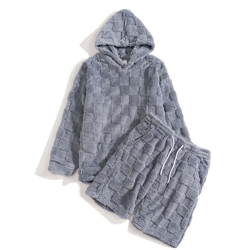 Men's Textured Tracksuit Slim Fit 3D Plaid Loungewear Set 8 Men's Textured Tracksuit Slim Fit 3D Plaid Loungewear Set - Image 8