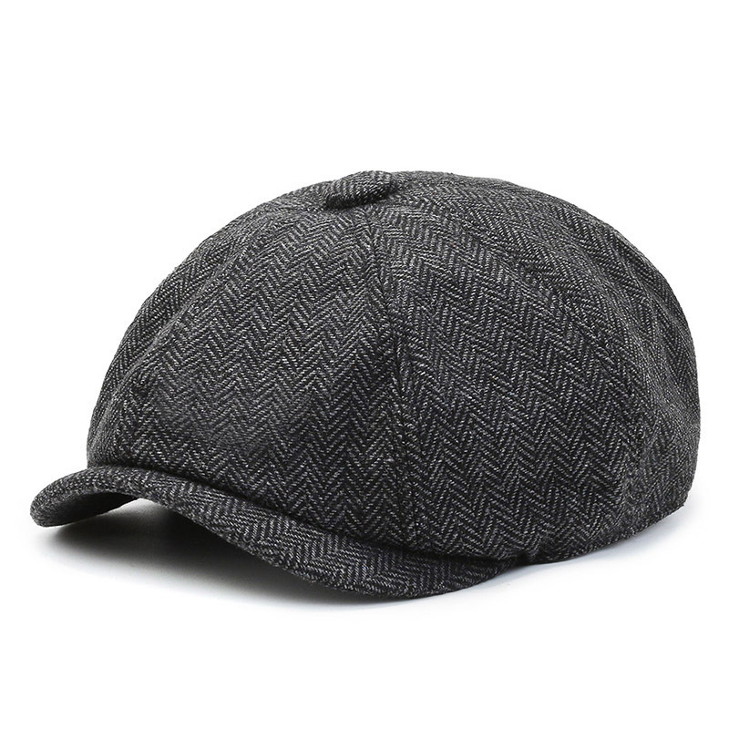 Herringbone Peaked Cap Middle-aged And Elderly Beret 2 Herringbone Peaked Cap Middle-aged And Elderly Beret - Image 2