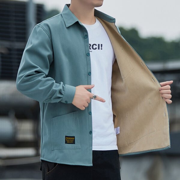 Men's Edit — Fleece Lined Shirt Men's Winter Thermal Cotton Shacket