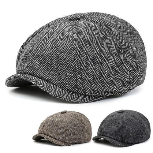 Herringbone Peaked Cap Middle-aged And Elderly Beret
