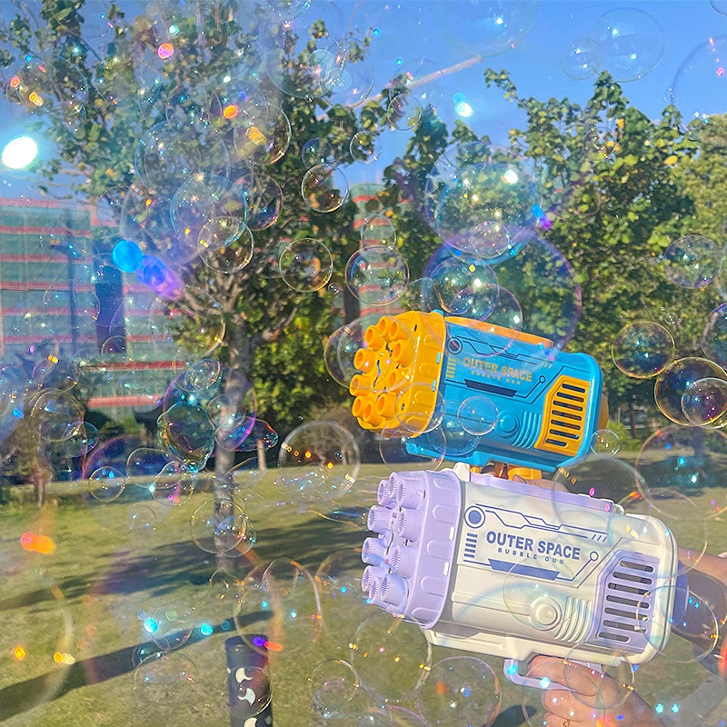 Bubble Gun Rocket 69 Holes Soap Bubbles Machine Gun Shape Automatic Blower With Light Toys For Kids Pomperos 10 Bubble Gun Rocket 69 Holes Soap Bubbles Machine Gun Shape Automatic Blower With Light Toys For Kids Pomperos - Image 10