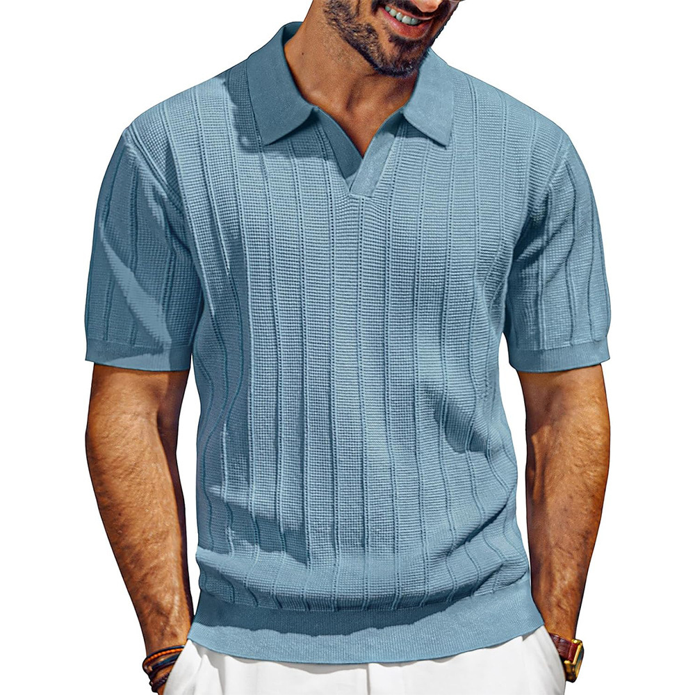 Breathable Knit Polo V-Neck Summer Resort Shirt 8 Breathable Knit Polo V-Neck Summer Resort Shirt - Image 8