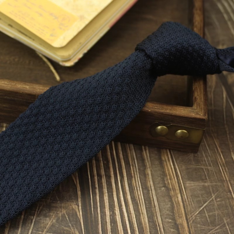 Narrow Woolen College Style Knitted Tie For Men And Women 8 Narrow Woolen College Style Knitted Tie For Men And Women - Image 8