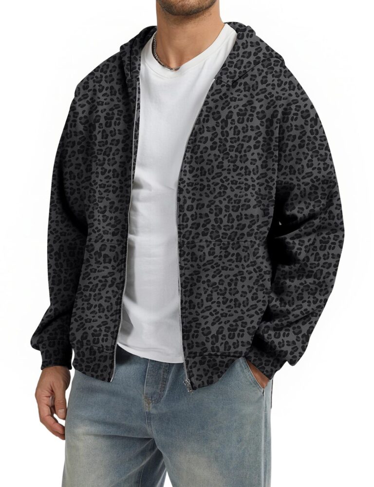 mens streetwear Camouflage Zip-Up Hoodie Men's Camo Coat