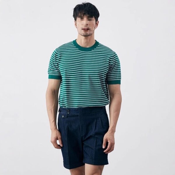Men's Edit — summer knit High-grade Emerald Round Neck Knitted Top