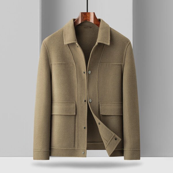 Men's Edit — Men's Wool Overcoat Turn-Down Collar Plus Size Winter Coat