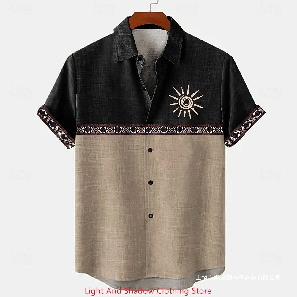 Short-sleeve Patterned Shirt With Printed Buttons And Short-sleeve Patchwork 1 Short-sleeve Patterned Shirt With Printed Buttons And Short-sleeve Patchwork