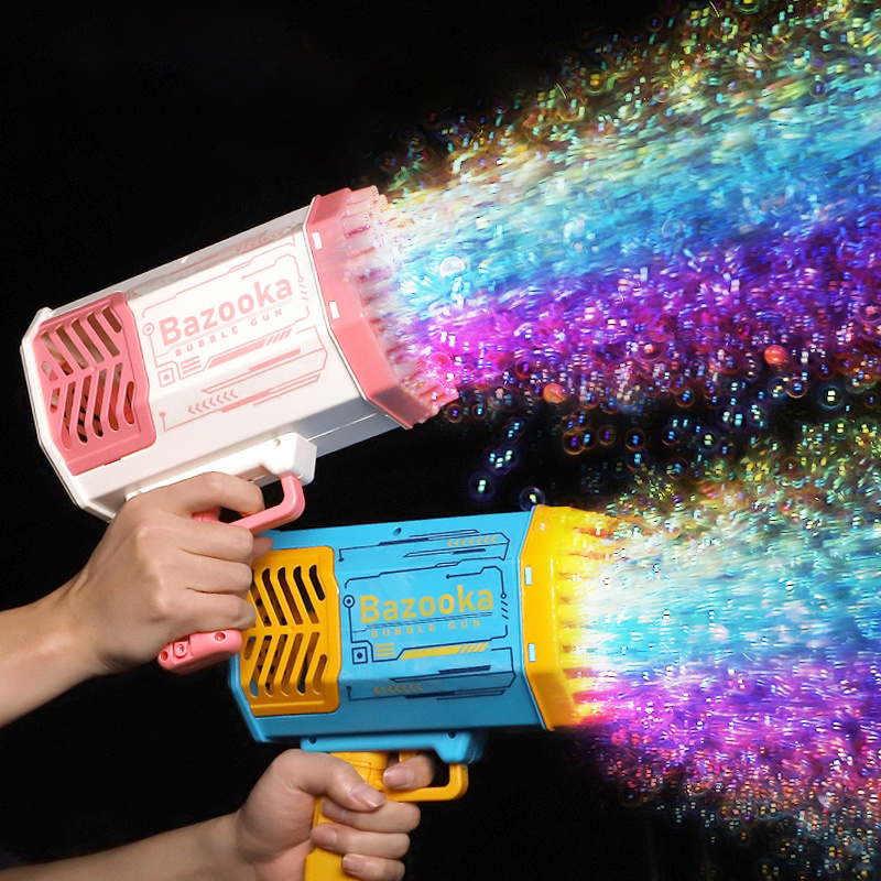 Bubble Gun Rocket 69 Holes Soap Bubbles Machine Gun Shape Automatic Blower With Light Toys For Kids Pomperos 5 Bubble Gun Rocket 69 Holes Soap Bubbles Machine Gun Shape Automatic Blower With Light Toys For Kids Pomperos - Image 5