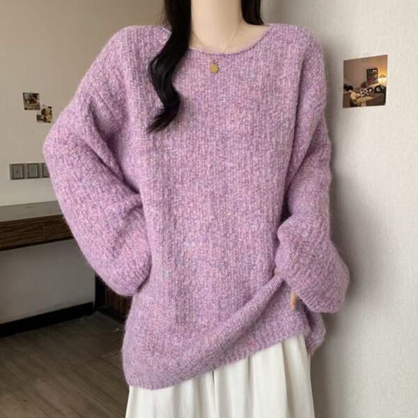 Summer Collection — Oversized Jumper Lilac Relaxed Fit Crew Neck Knitwear